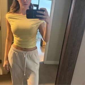 Yellow Off-Shoulder Women's Top